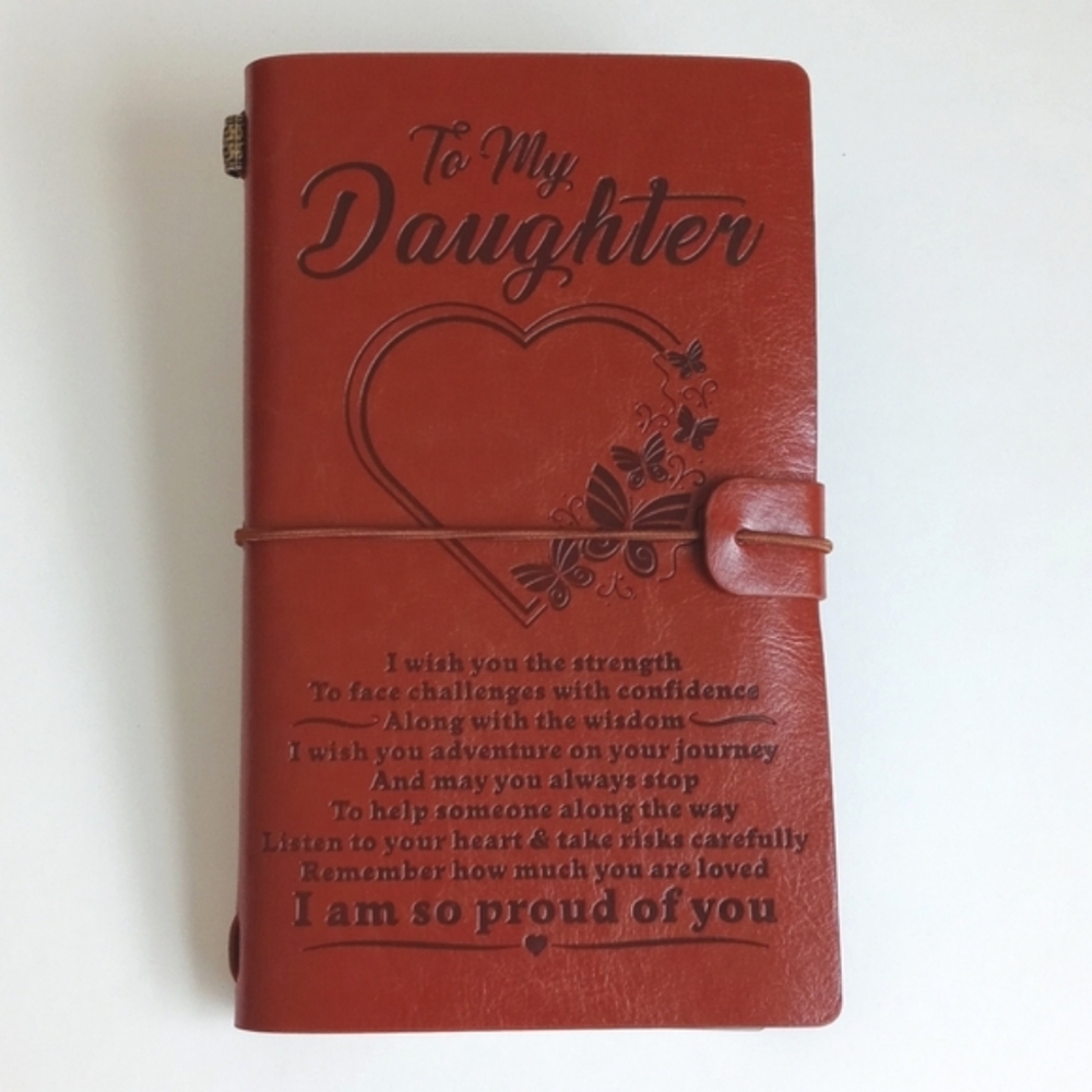 Daughter Leather Cognac Brown Journal Notebook w/ Inserts (Writing & Keepsakes)